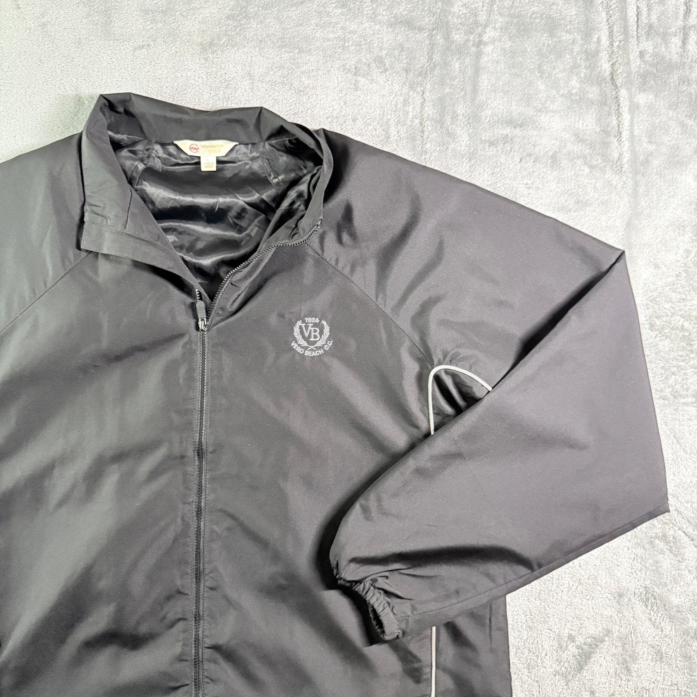 Monterey Club VB Vero Beach CC Mens L Black White Trim Full Zip Jacket